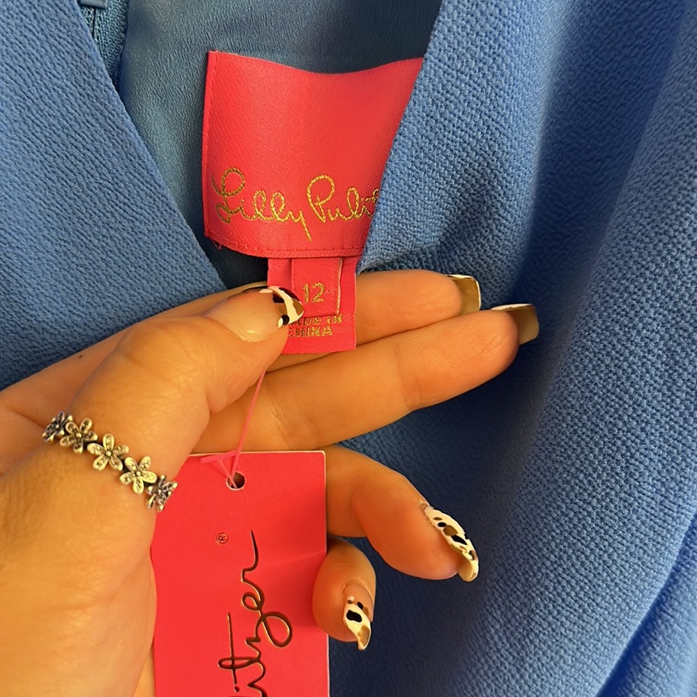 Lilly Pulitzer blue maurine tiered maxi dress with belt - Picture 5 of 7